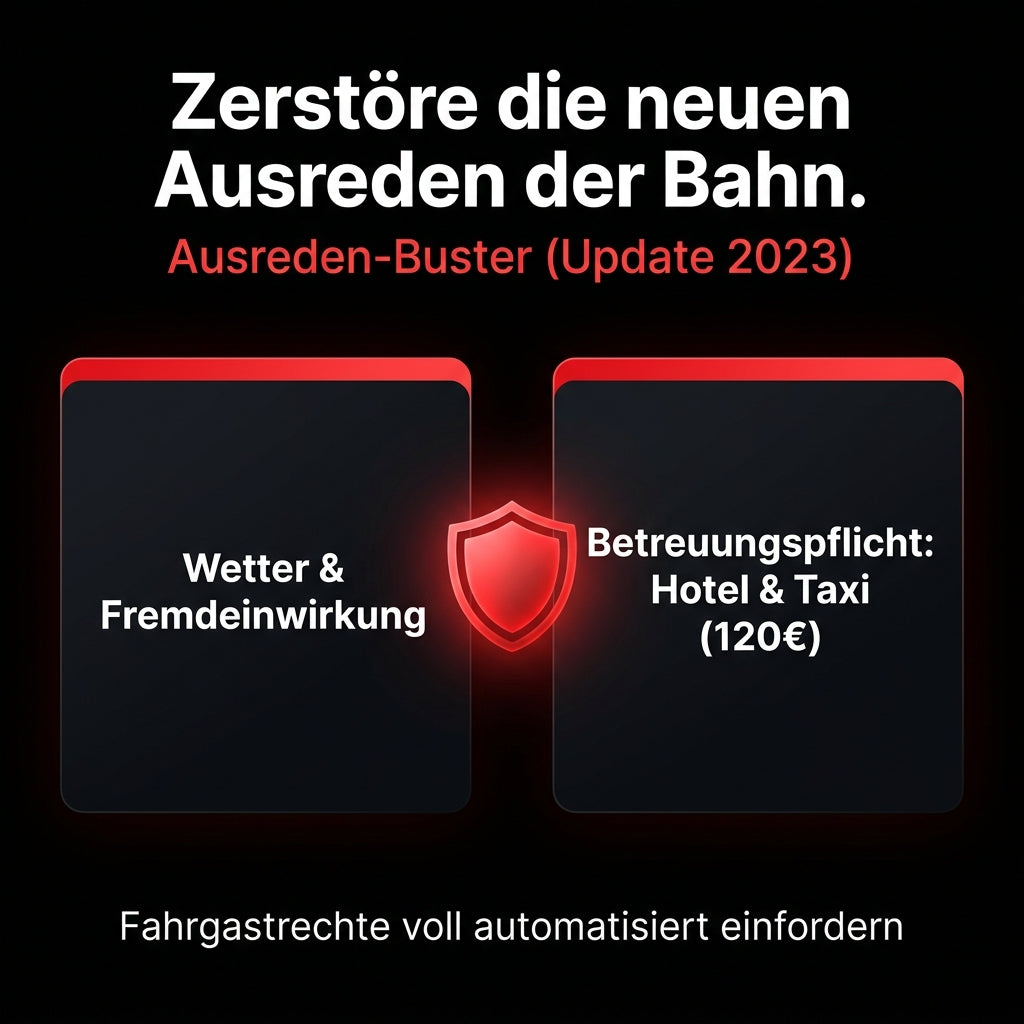Bahn Rebell PRO | Fahrgastrechte Entschädigung Rechner | Deutsche Bahn Verspätung Mahnung | Taxi Hotel Erstattung Musterbrief
