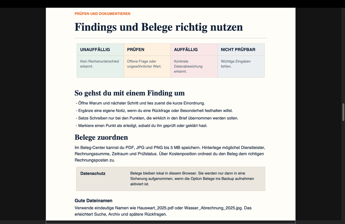 Nebenkosten-Rebell Pro – Nebenkostenabrechnung strukturiert prüfen